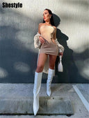 Apricot Halter Sheath Dress for Elegant Nights Out