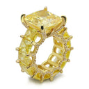 Sterling Silver Silver Square Zircon Cocktail Ring
