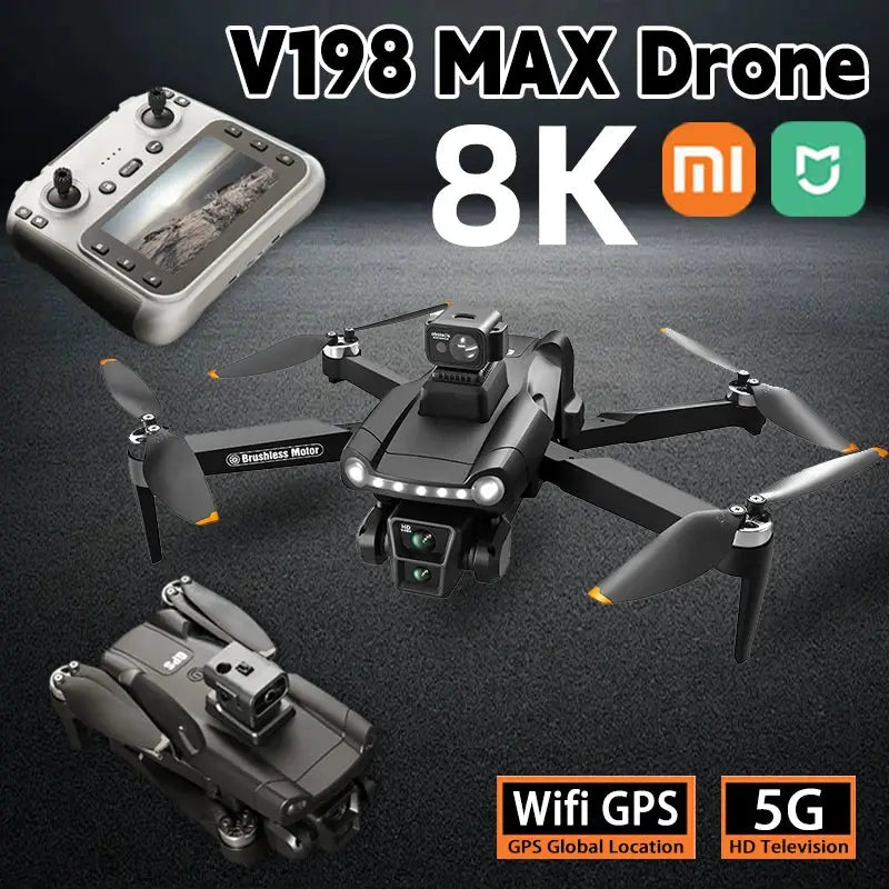 Lenovo V198MAX Drone GPS Foldable Quadcopter 8K Main Camera Dual 4K Cameras