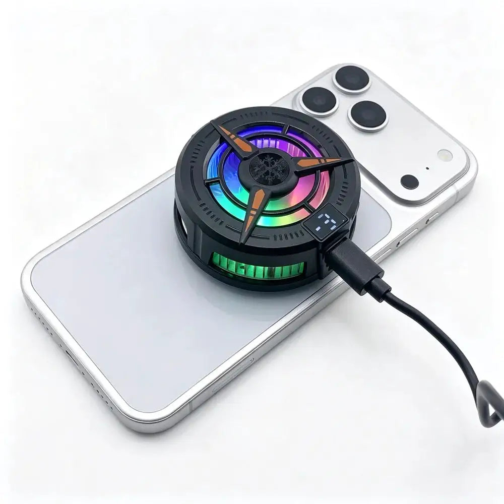 TL25 Semiconductor Phone Cooler 5V3A Powerful Cooling Magnetic & Clip 2-in-1 Digital Display for Gaming Live Broadcast