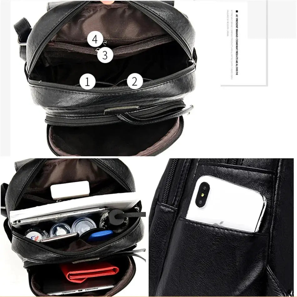 Women's Soft Leather Backpack Large Capacity 2022 New Bag