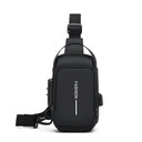 Men Sling Bag - Oxford Chest Pack Zip Phone Slot