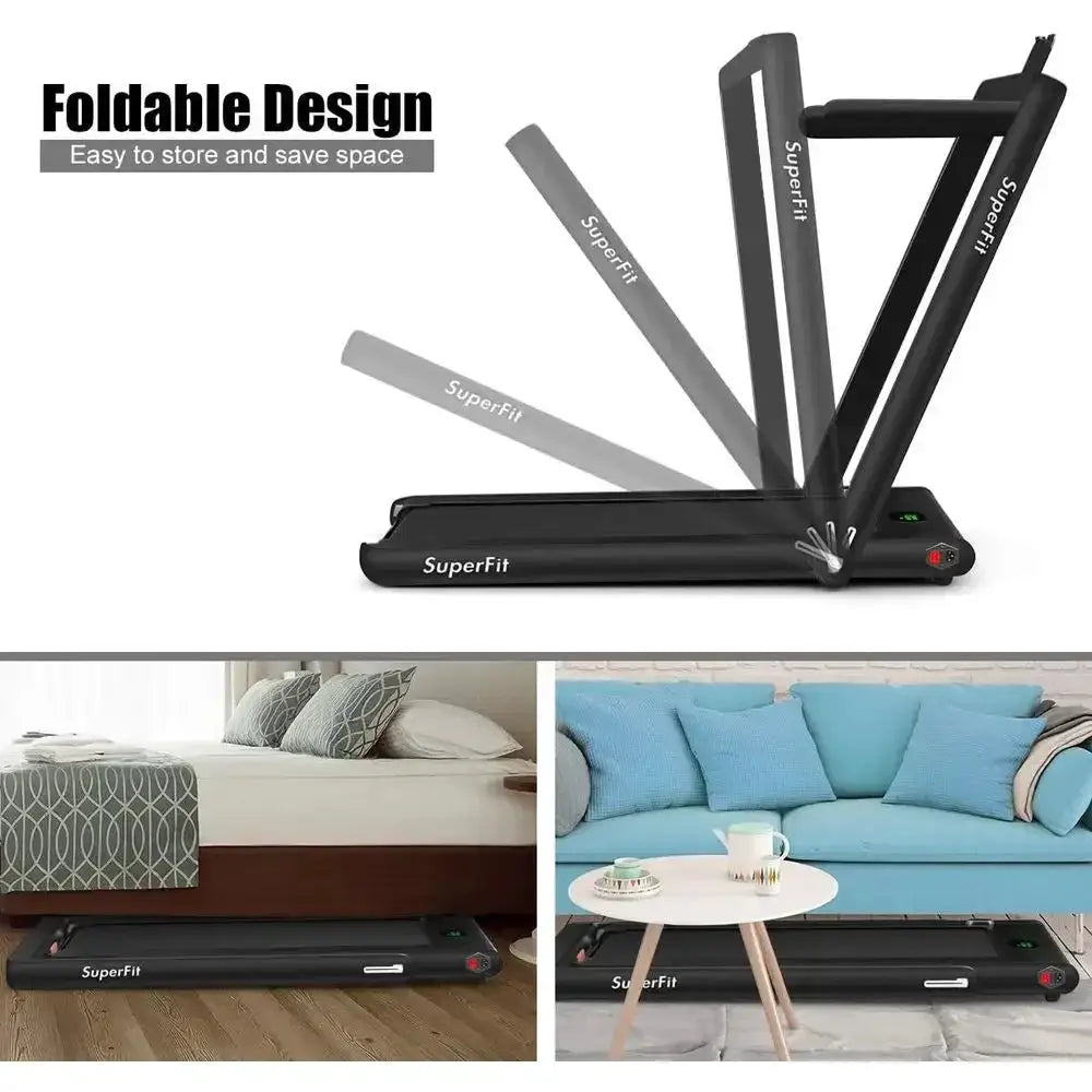 2-in-1 Portable Treadmill and Walking Pad for Home and Office Use: Walk, Jog, Run Under Desk