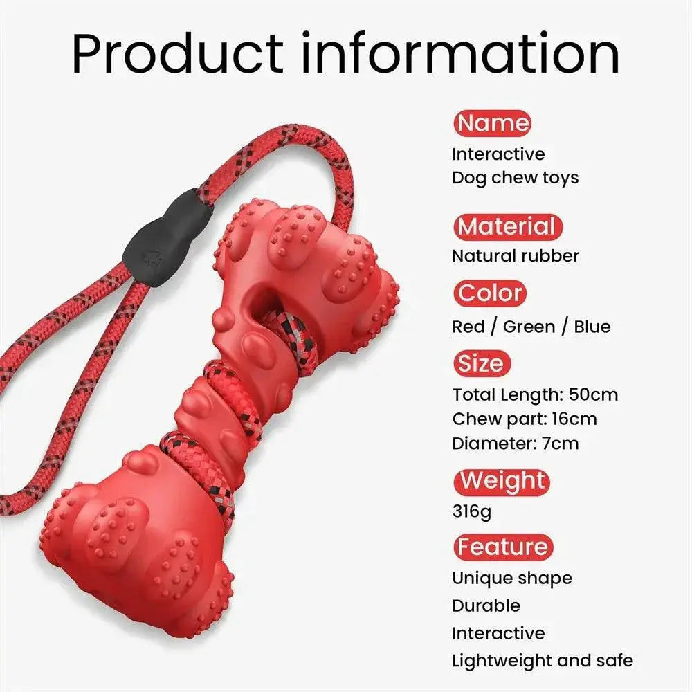 Masbrill Interactive Rubber Dog Toy for Dental Health Chew