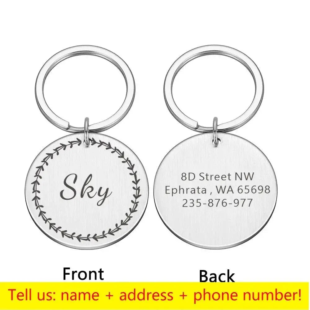 Personalized Engraved Pet ID Tags for Dogs Cats Reflective