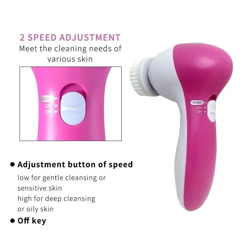 Electric Facial Cleaner 5 In 1 Face Brush Wash Machine