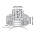 Sterling Silver Silver Square Moissanite Rings