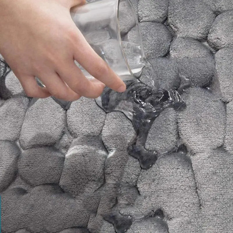 Ultra Soft Memory Foam Bath Mat Cobblestone Design Non Slip
