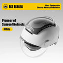 BIBEE Electric Motorcycle Helmet Summer Breathable Electric Bike Open Face Helmet Men Women Dual Lenses Jet Scooter Half Helmets