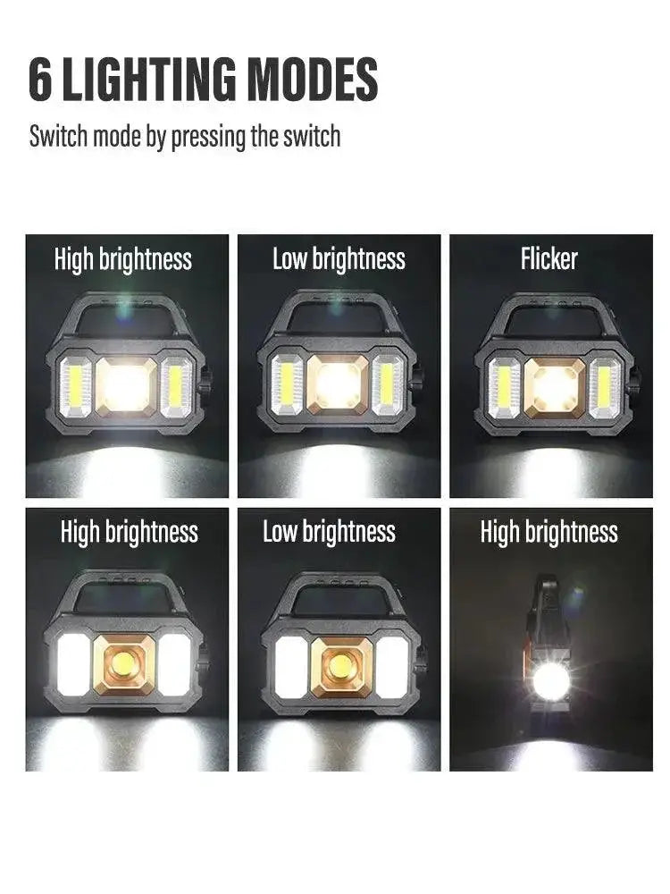 High Power LED Solar Camping Flashlight With USB Charging