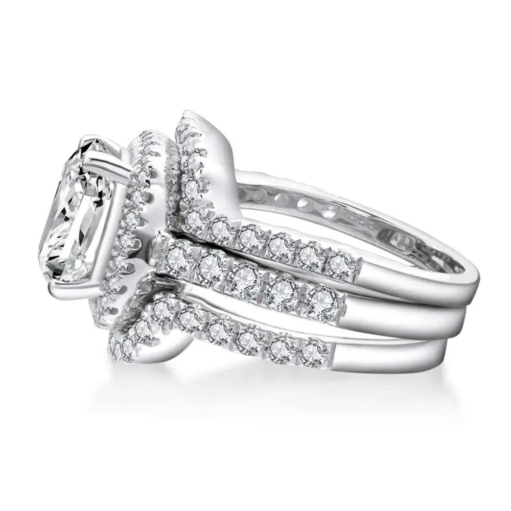 Square Moissanite Ring in Sterling Silver Cbtb — product view 3