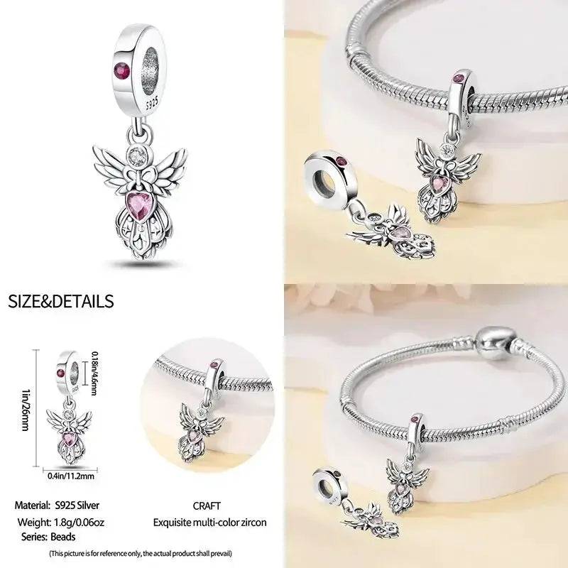 Lotus Charm Beads for Pandach Bracelet Sterling Silver