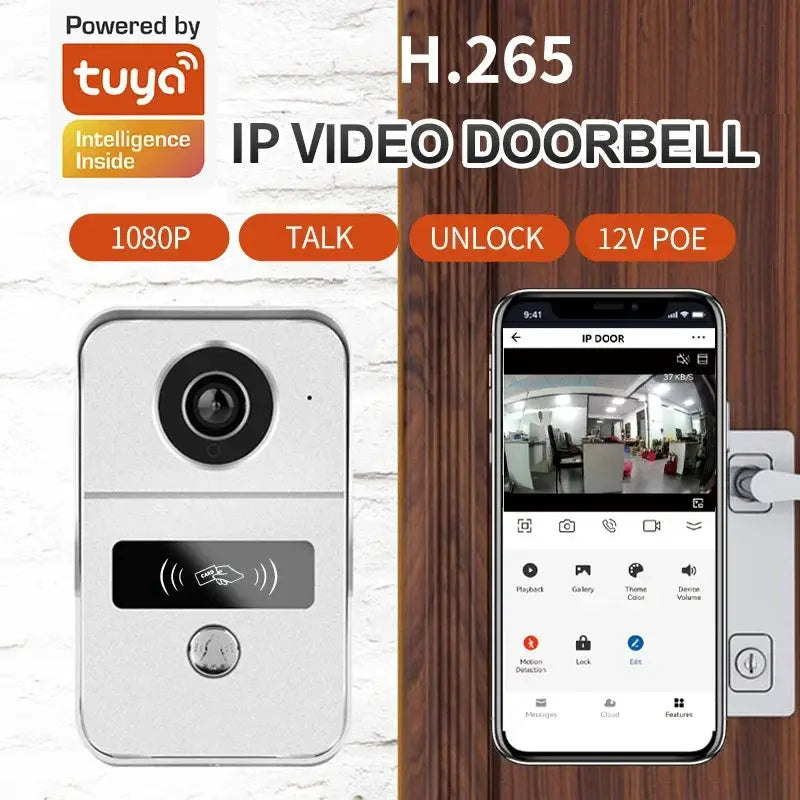 Tuya Smart 1080P Doorbell Camera WiFi Wireless IR HD Video Door Bell Phone Intercom with RJ45 to POE Optional Lock Unlock Module by stepyours.com