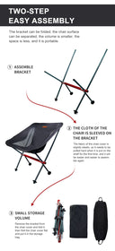 Travel Ultralight Folding Chair Portable Moon Seat