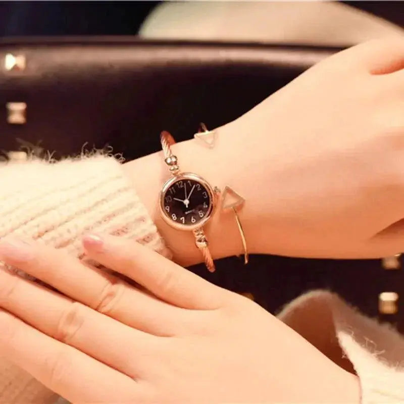 Retro Gold Bangle Watch For Women Vintage Style Gift