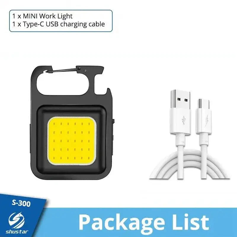 Mini COB Keychain Flashlight Super Bright Camping Lamp