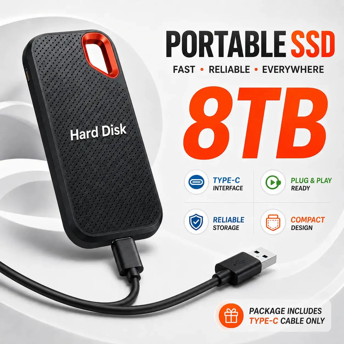 Mini Portable External Hard Drive SSD Type-C Backup Drive — product view 13