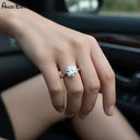 Moissanite Ring in Sterling Silver Classic 925 sterling silver