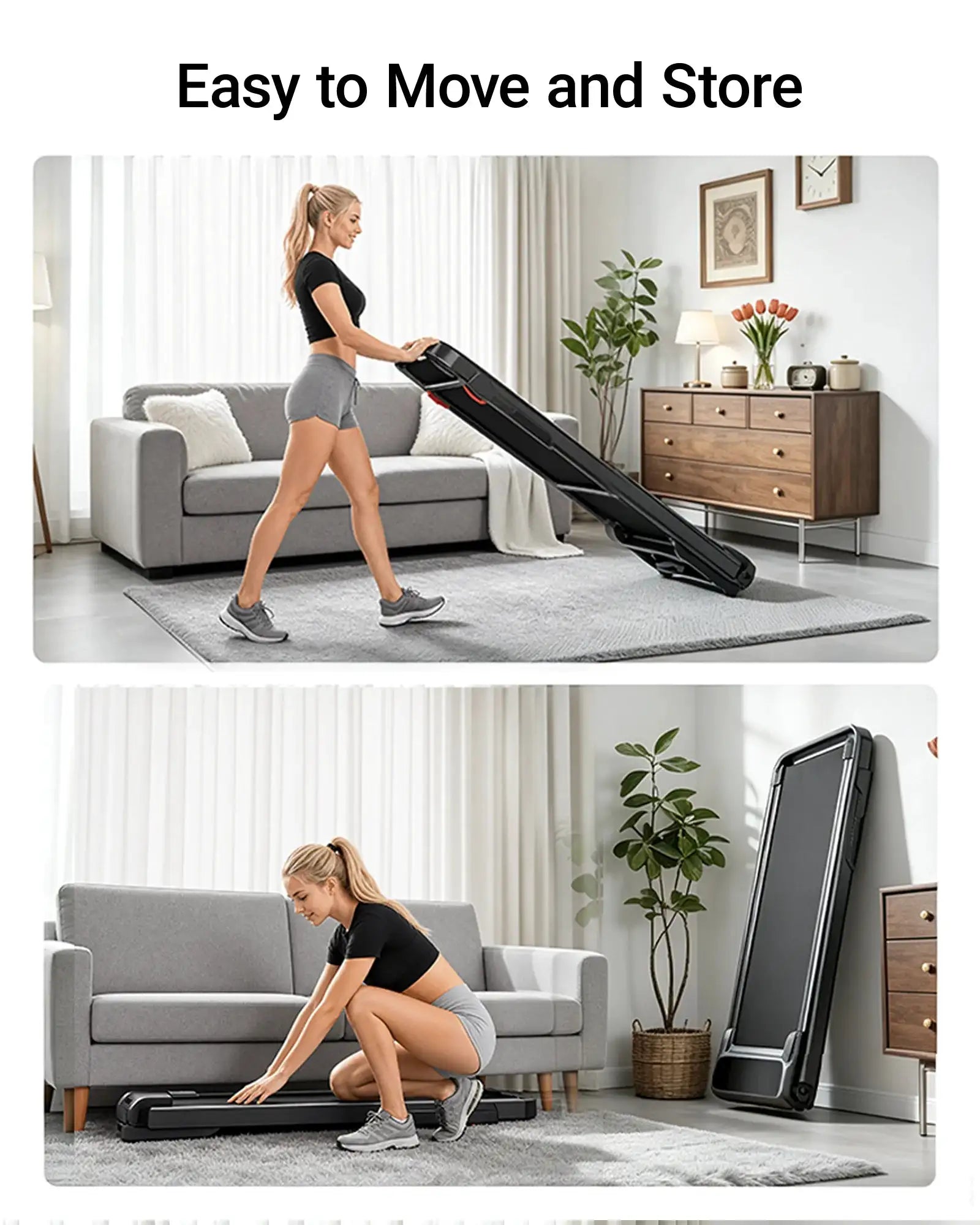 ROBORE X9F 15% Auto Incline Treadmill, 7.5 MPH Folding Walking Pad with Safety Handle, Quiet Powerful Motor, 12 Speed Levels, 6-Layer Shock Absorption, LED Display Under Desk Treadmill for Home Workout, Walking, Jogging & Ru