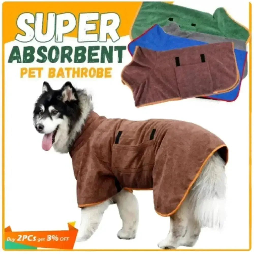 Pet Bathrobe Towel Quick Dry Moisture Absorbent Coat