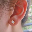 Moissanite Stud Earrings in Sterling Silver Fashion
