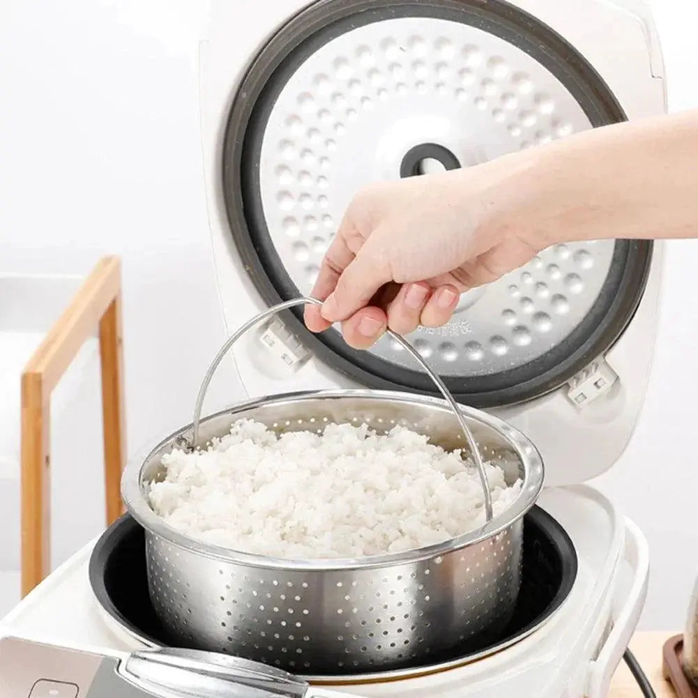 Stainless Steel Pot Steamer Basket With Silicone Handle