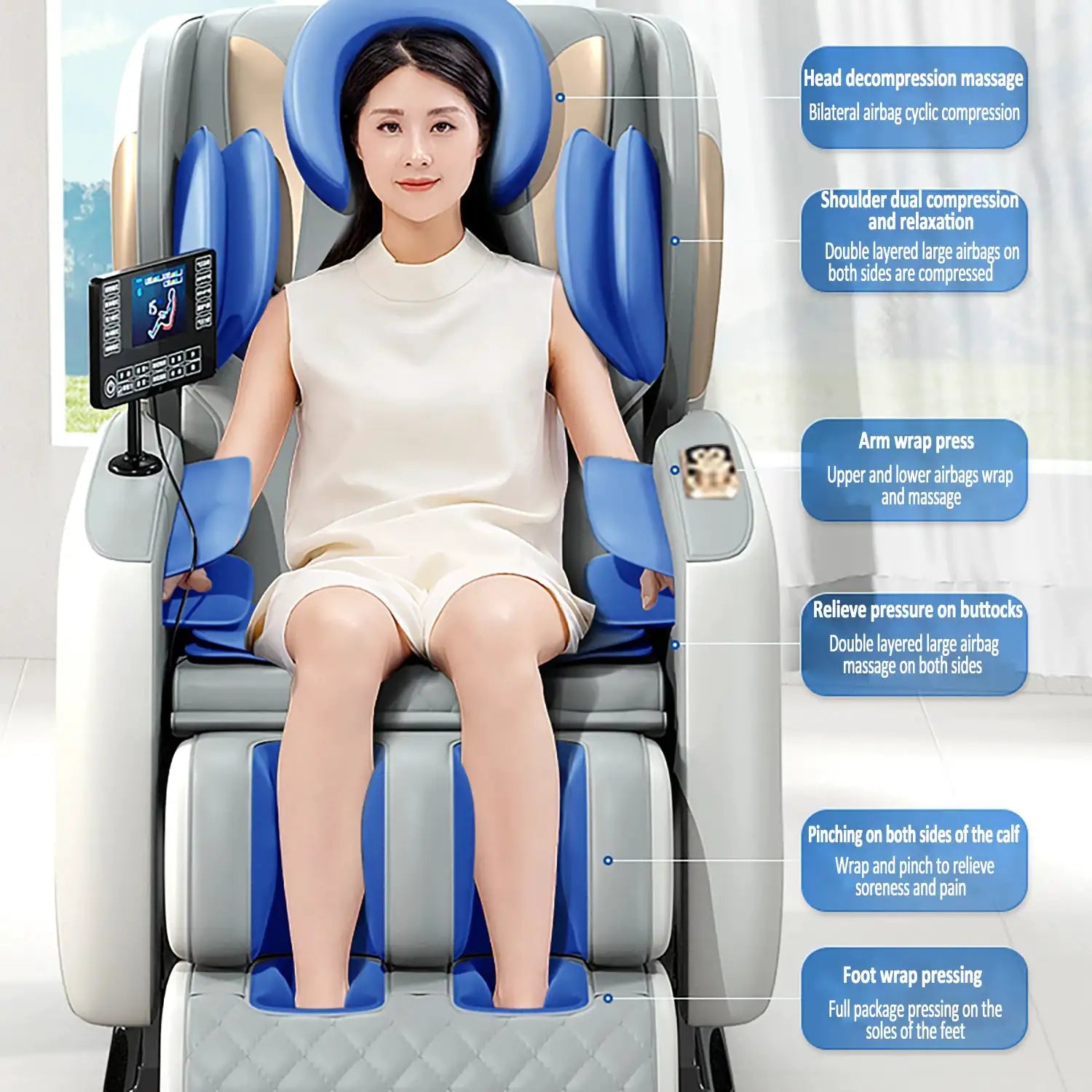 Electric Smart massage chair zero gravity with Voice Control Foot Airbag Massage for Full Body Relief for Family Use 3D Shiatsu