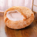 Winter Dog Plush Round Bed Mattress for Small Medium Pets