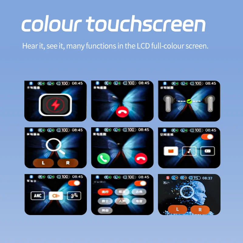 Lcd Color Screen Wireless Headphones