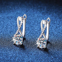 Drop Moissanite Earrings in Sterling Silver