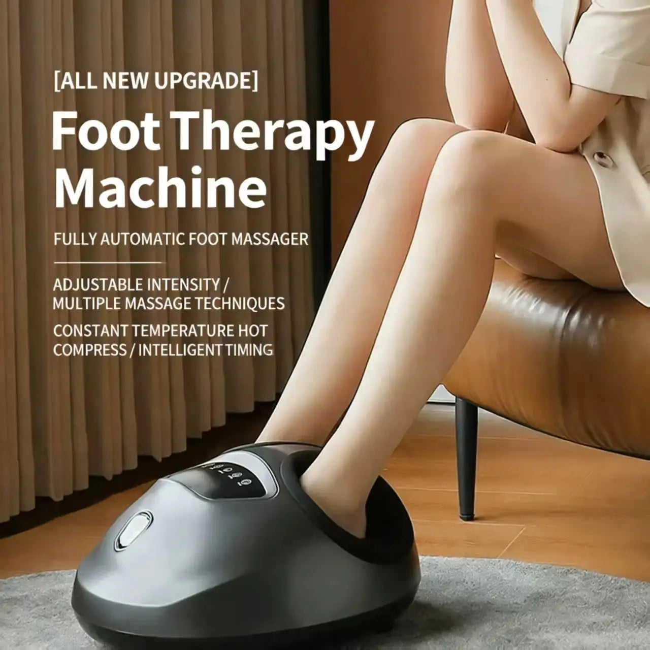 Household massager foot fully automatic roller kneading hot compress sole leg foot massager foot massage machine