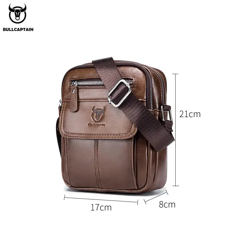 Bullcaptain Casual Mens Shoulder Bags High Quality Leather