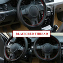 Soft Fiber Leather Steering Wheel Cover Set Universal Fit