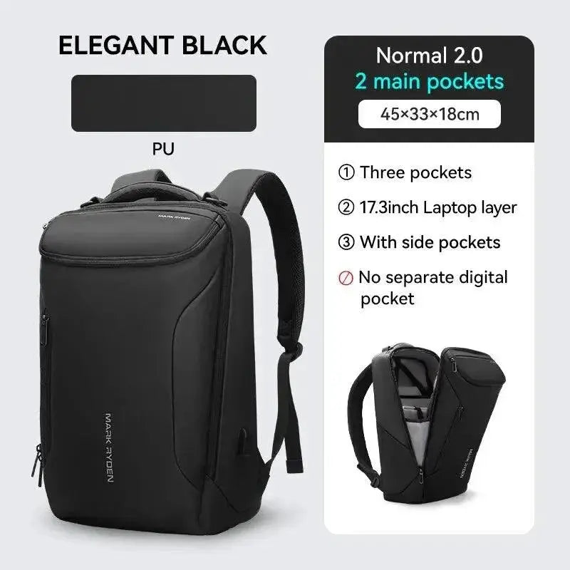 Stylish Waterproof Business Backpack For Men USB Charging