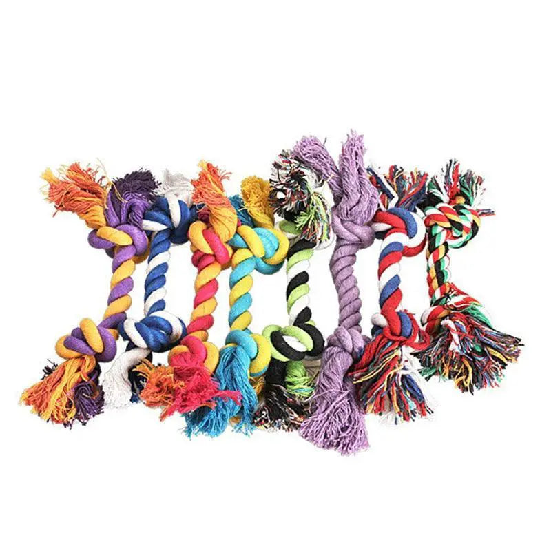 Cotton Braided Bone Rope Chew Toy For Dogs Random Color