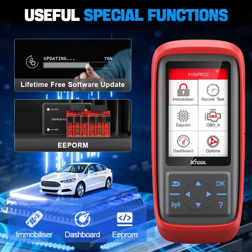 XTOOL X100 Pro2 OBD2 Car Diagnostic Tool Key Programming with EEPROM Adapter Code Reader Car Diagnostic Tools Lifetime Free Update
