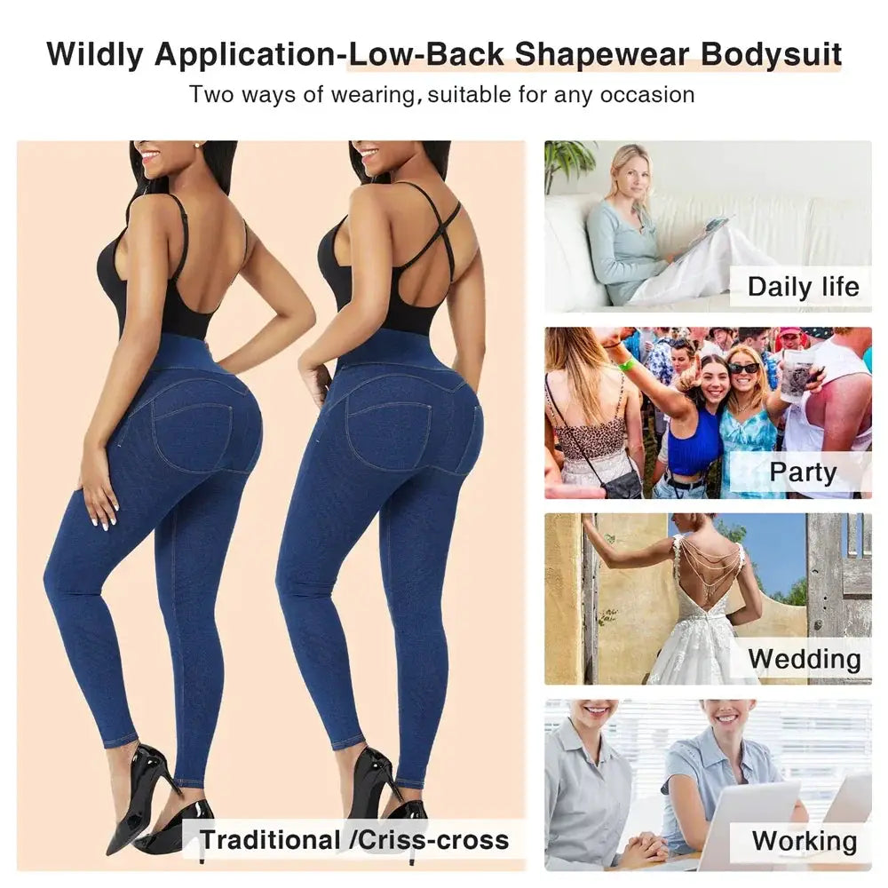 Deep V Neck Backless Bodysuit Shapewear For Women Comfort