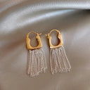Geometric Fringe Drop Pendant Earrings For Women Copper Alloy Fashion Jewelry