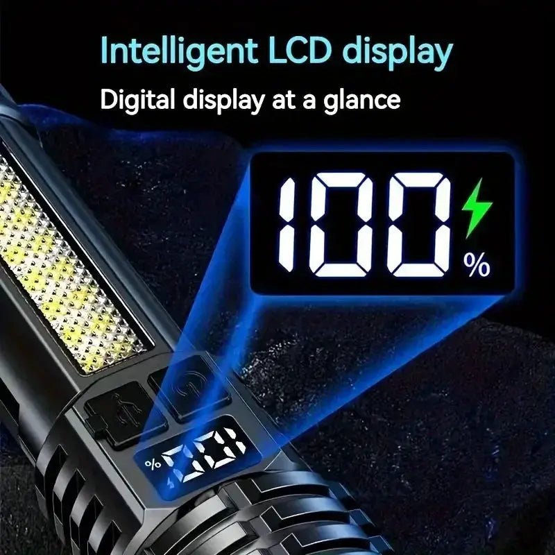 Heinast High Power LED Flashlight Rechargeable COB Torch