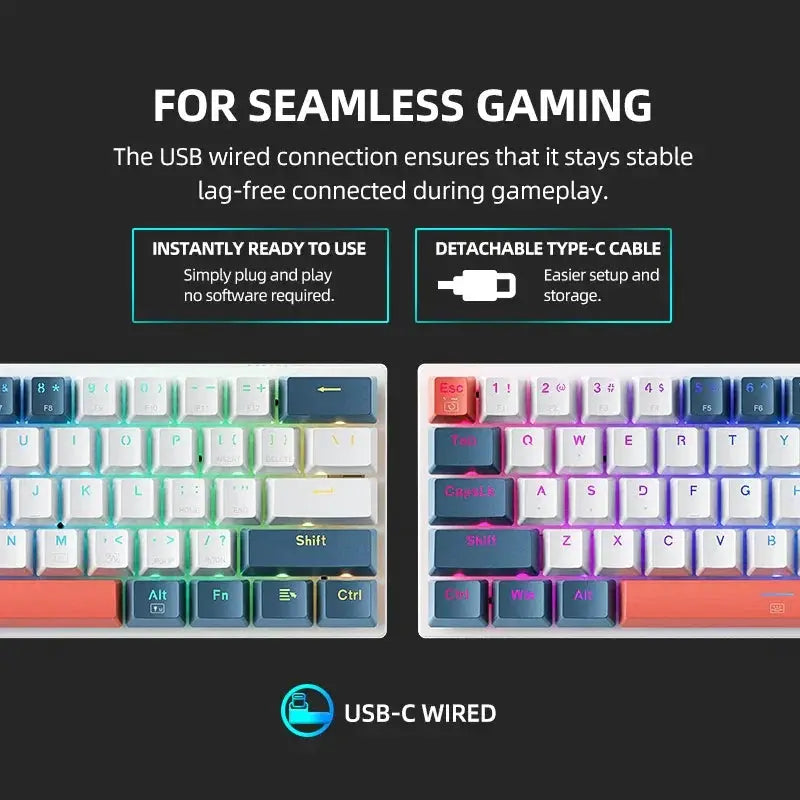 Machenike K500 B61 Mini Mechanical Keyboard 60 Percent RGB - OurLum.com