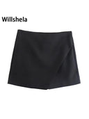 Vintage Asymmetrical Skort Stylish All-Season Upgrade