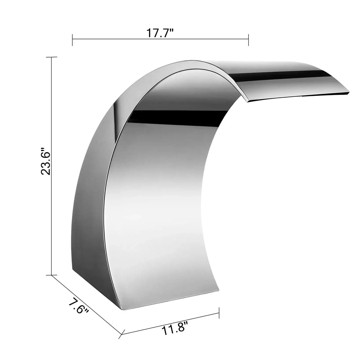 Half Moon Stainless Steel Pool Fountain — product image 8