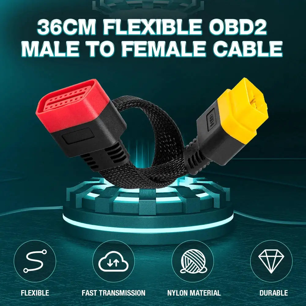 10pcs/lot OBDII 16Pin Extension Cable Vehicle Automobiles OBD2 Male to Female Extend Universal OBD Car Diagnostic Cable