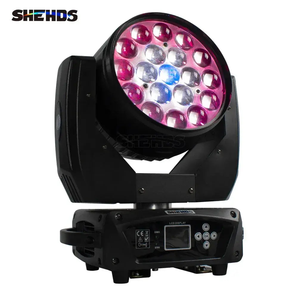 SHEHDS Beam Wash 4 Pack 19x15W RGBW Zoom Moving Head