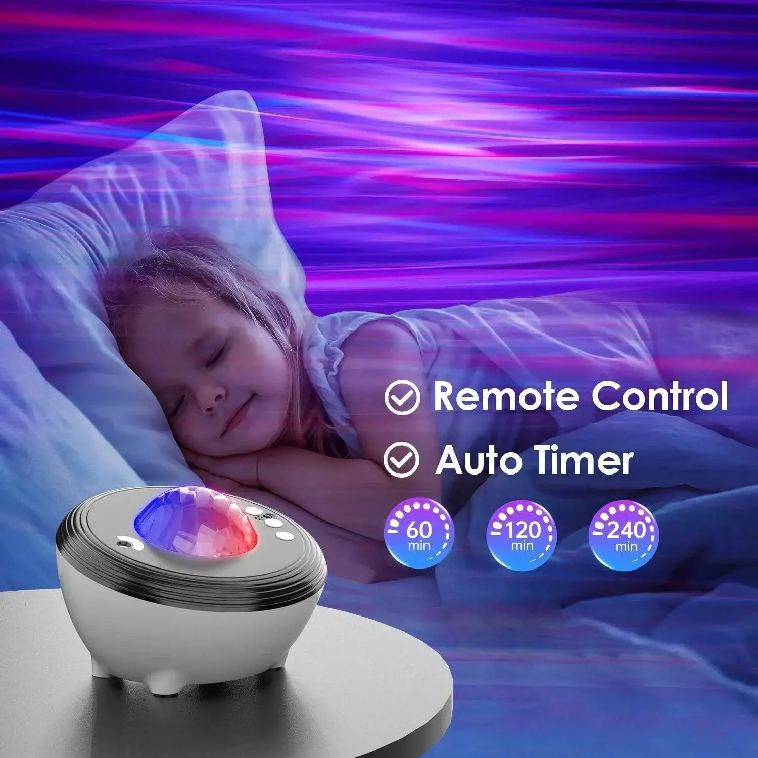 Star Projector LED Aurora Night Light With Bluetooth Speaker