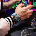Curren Men's Casual Quartz Watch Rectangular Silicone Straps