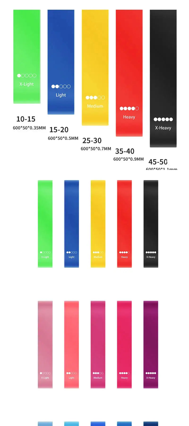 Piece Elastic Resistance Bands Set For Strength Training — product view 8