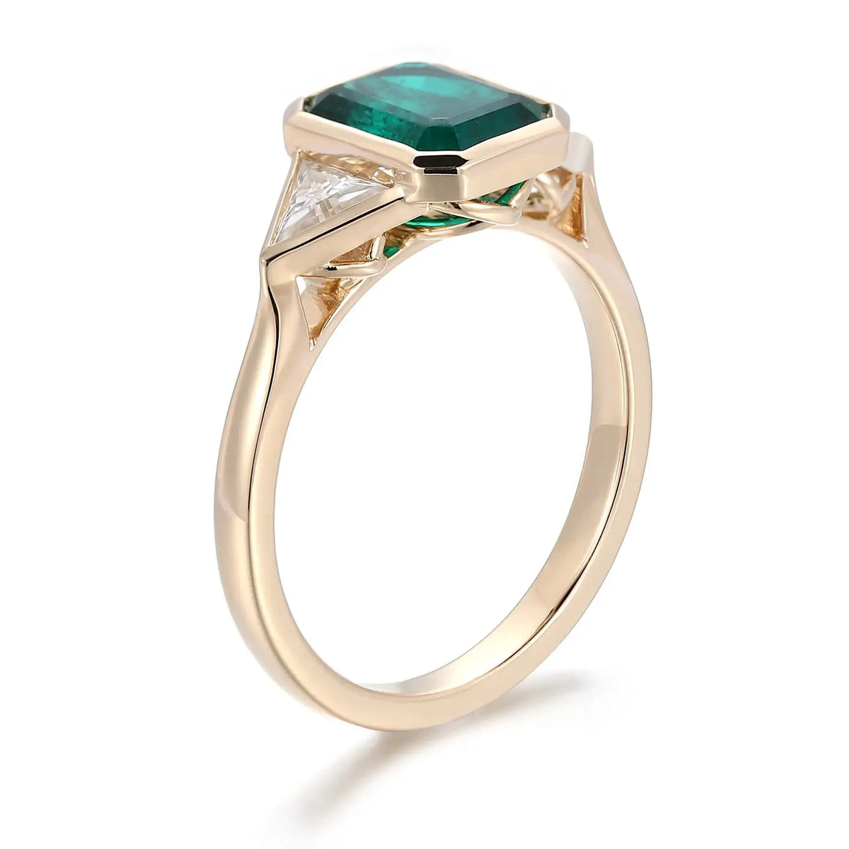 Sterling Silver Silver Gold Lab Grown Emerald Ring — product image 3