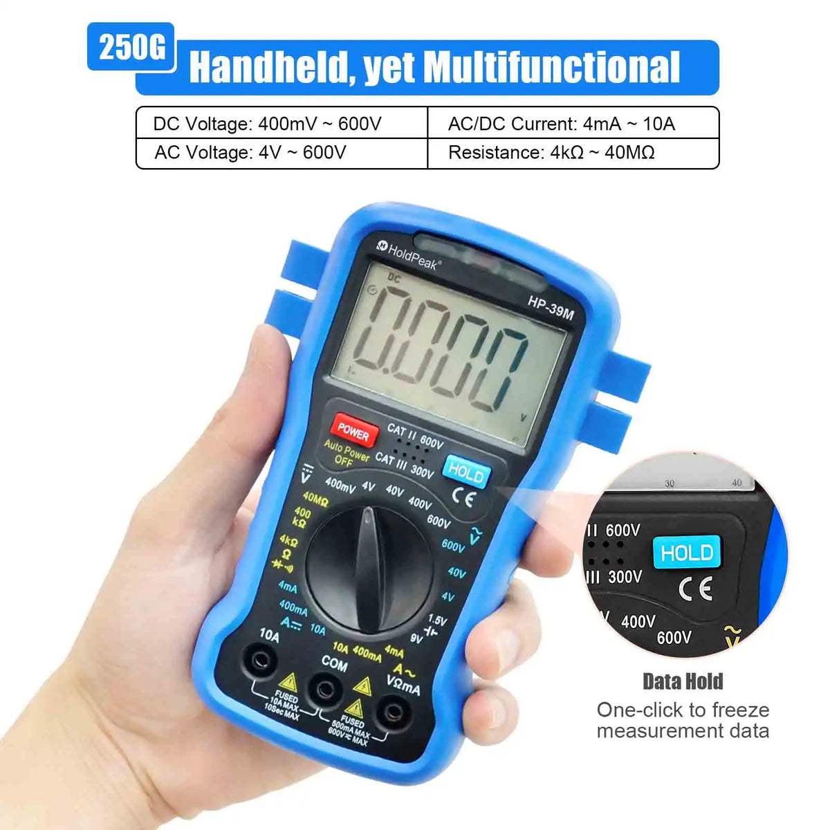 True RMS Digital Multimeter Counts Auto Range Voltage Tester AC — product view 4