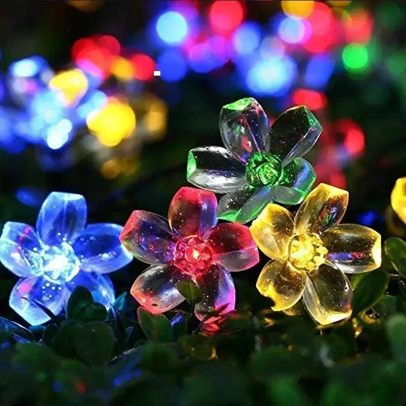 Solar Cherry Blossom String Lights Outdoor Eco Decor